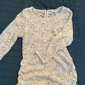 Cream Lace Maternity Top